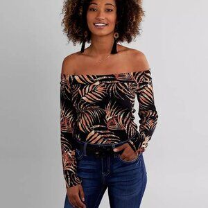 Willow Root Tropical Print Off-the-shoulder Top Women's Small NWT